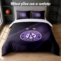 Austria Wien FC Design Bed Bedding Set 1 Duvet Cover + 2 Pillowcases Soft Breathable Household Bed Linens 135cm*200cm gray