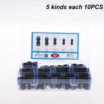 40/50Pcs Tube Hose 4/6/8/10/12 Air Pneumatic Parts Connector Accessories Pneumatic Quick Push Connectors Set For Industrial Use 50pcs
