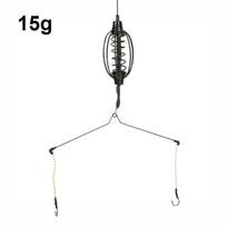 1Pc Spring Carp Fishing Feeder Bait Cage Plug Play Portable Fishing Accessory for Professional Angler Outdoor Fishing 15g black