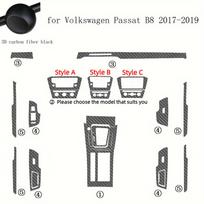 Volkswagen VW Passat B8 2017 2018 Anglies Pluošto Automobilio Interjero Apsauginė Plėvelė Automobilio Lipdukai Centrinė Konsolė Pavarų Perjungiklis Prietaisų Skydelis Style A anglies pluošto juodos spalvos