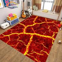 3D Volcano Lava Magma Area Rug Large Carpet for Living Room Bedroom Sofa Doormat Decoration,Kid Game Play Non-slip Floor Mat 40cm x 60cm