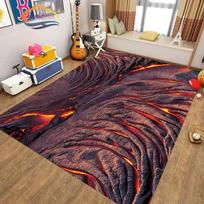 3D Volcano Lava Magma Area Rug Large Carpet for Living Room Bedroom Sofa Doormat Decoration,Kid Game Play Non-slip Floor Mat 40cm x 60cm