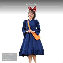 Kiki Cosplay Suknelė, Raganaus Kostiumas, Helovino Anime Apranga Moterims M Suknelės Rinkinys L Dress Set gray