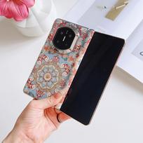 For Samsung Galaxy Z Fold 8 Ultra Z Fold 8 7 6 5 Case With Fish Flowers Pattern With Hinge Shockproof Electroplated Cover Funda Galaxy Z Fold5 mėlyna