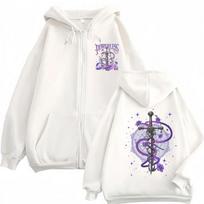 Powerless Kai Azer Book Cover Zipper Sweatshirts Gift for Men Women's Fashion Aesthetic Zip Up Hoodies High Quality Coats Jacket L white