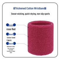 Customized High Elasticity Cotton Wristbands - Breathable, Sweat-Absorbent, Anti-Sprain, Ideal for Teen Sports and Running kanarėlių geltona spalva
