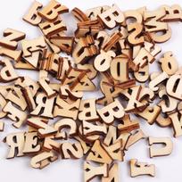 100 vnt medinių raidžių Dekoratyvinė abėcėlė angliškų raidžių apdaila Medžio numeriai Scrapbooking amatai, pasidaryk pats Wood color letter brown