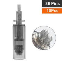„Dr.Pen A7“ keičiamų adatų kasetės, antgalis, vienkartinės MTS mikroadatinės adatos „Derma Roller“ keitimo adatos 10 vnt./pak. 10-Pack gray