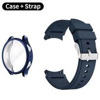 Apsauginis dėklas + apyrankė, skirta Samsung Galaxy Watch 4/5/6 40 mm 44 mm minkštas TPU dangtelis + apyrankė, skirta Galaxy Watch 6 Classic 43 mm 47 mm dirželiui Galaxy Watch 4 40mm vidurnakčio mėlyna spalva