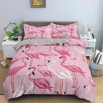 Flamingo patalynės komplektas miegamajam, antklodės užvalkalas su gyvūnais, antklodės užvalkalai, viengulis, dvigulis, karališkas dydis, su užvalkalu pagalvei 70x133cm 2pcs gray