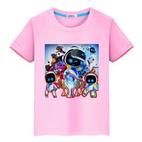 Žaidimas Astro Bot marginti marškinėliai vaikiškam berniukui 10 metų 100% medvilnės anime Trumpi y2k vienetiniai Kawaii Tops Animaciniai marškinėliai mergaičių drabužiai 140 rožinė