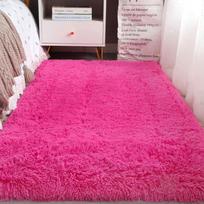 Ins Ilgaplaukis Kilimas Modernus Paprastas Kompiuterio Kėdės Kilimėlis Jogos Kilimėlis Plaunamas Apvalus Svetainės Miegamojo Lovos Antklodė 40*60cm pink