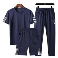 Trijų dalių sportinis kostiumas vyrams Summer New Trend sportiniai šortai XXXL mėlyna