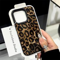 Matinis leopardinis telefono dėklas Apple iPhone17promax - Minkšto silikono smūgiams atsparus telefono dėklas iPhone 16/15/14/13/12/11/Xs/Xr/Xsmax/Pro/Plus Apple 16pro juoda