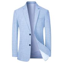 Vyriški ploni kostiumai švarkai Striukės Verslo laisvalaikio kostiumo dizainerio paltai Pavasario-vasaros oficialūs drabužiai Slim Fit Blazers Striukės Dydis 4X XXXL šviesiai mėlyna spalva