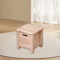 Medinė laikymo kėdė Buitinė Nedidelė Nešiojama Vietos taupymas Stalčių batų keitimu 30cmx30cmx30cm_Wood beige