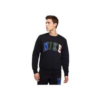 Nike raidžių megztinis apvalia apykakle ilgomis rankovėmis T-shirt vyriški viršutiniai drabužiai Juodas FZ0880-010 M black