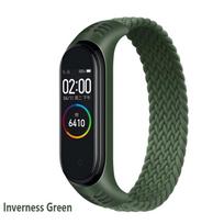 Apyrankė Mi band 5 6 dirželis nailoninis braided Solo Loop pulseira apyrankė Miband4 Miband5 apyrankė xiaomi Mi band 4 3 dirželiui M  (160mm-170mm) žalia