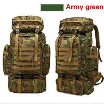 80L Didelės Talpos Kamufliažinė Kuprinė Karinis Žygio Krepšys Armijos Kuprinė Lauko Vandeniui Atsparios Kuprinės outdoor backpack armijos žalia spalva