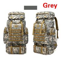 80L Didelės Talpos Kamufliažinė Kuprinė Karinis Žygio Krepšys Armijos Kuprinė Lauko Vandeniui Atsparios Kuprinės outdoor backpack pilka