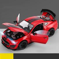 Naujas didelis 1:18 „Ford Mustang GT500“ miniatiūrinio lydinio, liejamo metalo sedano modelis, stalinis stalas, kolekcija, dekoracija, tendencija, papuošalai, vaikiški žaislai raudona