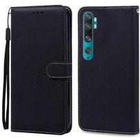 Mi Note 10 Lite dėklas Xiaomi Mi Note 10 Lite dėklui Piniginė Odinis Atverčiamas Dangtelis Xiaomi Mi Note 10 Lite telefono dėklui Fundas For Mi Note 10 Lite juoda