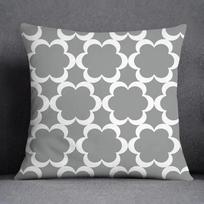 Taie d'oreiller carrée grise à motif Floral blanc bas, housse de coussin décorative pour la maison et le bureau 60x60cm
