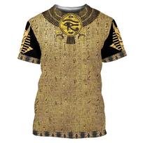 Senovės Egipto marškinėliai Egipto simbolis Faraonas 3D spausdinimas Vyrams Moterims Madingi Per dydį trumpomis rankovėmis T-shirt Vaikams Marškinėliai Viršutiniai drabužiai XL beige