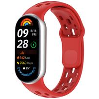 Silikoninis dirželis Xiaomi Mi Band 10 Priedai Sportinis kvėpuojantis Apyrankė Apyrankė dirželis pulseira correa skirtas Xiaomi Mi band 9 8 For Mi Band 9 raudona