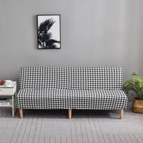 Tamprus futono užvalkalas be porankių sofos užvalkalai, sofos-lovos užvalkalai, sofos užvalkalas, sofos užvalkalas, baldų apsauga su elastingu dugnu, 1 vnt. S 120-150cm white