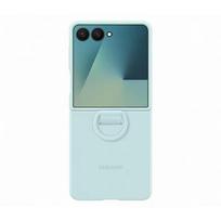Originalus Samsung Galaxy Z Flip7 silikoninis dėklas su žiedu, švelnus apsauginis galinis dangtelis Galaxy Z Flip 7, smūgiams atsparus dėklas šviesiai žalios spalvos