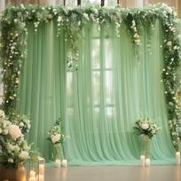 5/10M Organzos Tiulio Skaidrus Audinio Fonas Užuolaida, Moderni Organza Lauko Šventės Dekoras Kėdės Dekoracija Vestuvėms, Šventės Dekoras 150x500cm šviesiai žalios spalvos