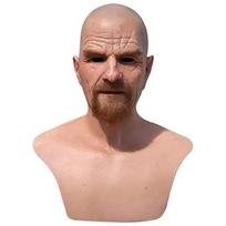 Natūralaus latekso senelio kaukė Helovino vakarėliui, Cosplay. Patogios ir pralaidžios orui Helovino kaukės 2 brown