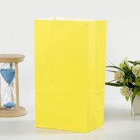 Spalvoti vienkartiniai popieriniai maišeliai saldainiams, spragėsiams, kaštonams ir šventės skanėstams 4-13x8x24CM yellow
