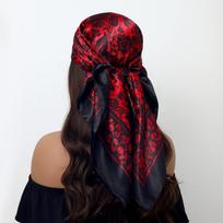 Madingas kvadratinis šilkinis skara moterims galvos juosta 90*90cm Spausdinta kaklo skara Biuro plaukų juosta Rankinė skarelė Moteriška bandana Galvos apdangalas 90X90CM black