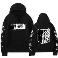 Attack on Titan Hoodie Men Women Casual Unisex Streetwear Fashion Hoodies Autumn Winter Clothes Long Sleeve Sweatshirt Pullovers M black