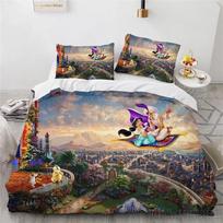 3D Animacinis Filmas Aladinas Antklodės Užvalkalų Rinkinys HD Antklodės Užvalkalas Vaikų Lovos Patalynės Rinkinys Lovatiesės Miegamojo Dekoras AU Single 140x210