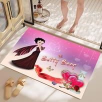Mielas B-Betty Boop vonios kilimėlis Retro Daugybė pasirinkimų Svetainės virtuvės kilimas Neslystantys naktinio staliuko kilimėliai 40x60 cm pink