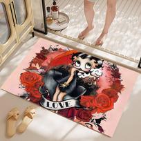 Mielas B-Betty Boop vonios kilimėlis Retro Daugybė pasirinkimų Svetainės virtuvės kilimas Neslystantys naktinio staliuko kilimėliai 40x60 cm