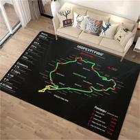 3D HD Nürburgring F1 Tarptautinio Žiedo Kilimas, Kilimas Svetainei Miegamajam Sofai Prie Durų Dekoras, Vaikų Žaidimų Neslystantis Grindų Kilimėlis Dovana 80*120cm