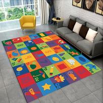 ABC Animacinis raidynas Vaikams Ropojantiems Vaikams Žaidimų Kambarys Ankstyvojo Ugdymo Plotas Kilimėlis,Kilimas Svetainei Miegamajam Sofai,Neslystantis Kilimėlis 50x80cm orange