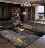 Prabangūs abstraktūs svetainės kilimai, auksinė apdaila, namų sofos didelio ploto kilimai, miegamojo lovos šoninė tatami, minkštas neslystantis grindų kilimėlis 60x90cm gray