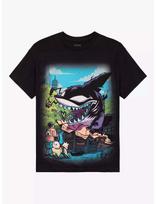 2026 New Anime Cartoon Rivals Jeff Land Shark Comic Print T-Shirt Unisex Short Sleeve Relaxed Plus Size Top M gray