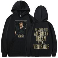 Klasikinio gangsterių filmo Scarface gobtuvai Tony Montana Al Pacino bliuzonai vyrams moterims Hip Hop Vintažiniai Gotikiniai Oversize megztiniai 3XL black