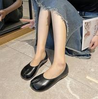 Japoniško stiliaus Tabi Ninja batai moterims Jaukūs odiniai plokščiapadžiai Split Hoof Toe Loafers Femme Mary Jeans Mocasins Moteriški balerinos batai 39 gray
