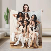 Katseye Kpop pledas Kokybiškas Super šiltas Lovos užtiesalai Žiemos Vaikams Sofa Lova Purus lovatiesis 30x40in black