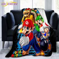 Mario Bros rašto pledas Sofos antklodės užvalkalas Kelioninė patalynė Išparduotuvė Pledas Flanelinis pledas Lovatiesė 75x90cm gray