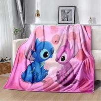 Stitch Spausdintas Anime Vilnos Pliušinis Antklodė Minkštas Šiltas Antklodė Suaugusiems ir Vaikams Miegamojo Sofos Dovana Pledas 75x90cm