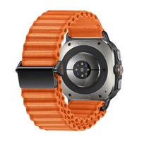 Originalus „Trail“ dirželis, skirtas Samsung Galaxy Watch Ultra 47mm, Nailoninis pintas apyrankės dirželis visureigiui, Galaxy Watch 7 Ultra apyrankė Galaxy Ultra 47mm oranžinė