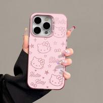 Rožinis Hello Kitty dėklas Samsung Galaxy S25 S24 S23 S22 S21 S20 Plus Ultra FE A55 A35 A54 A53 A15 A52 A52S Telefonams Mielas Matinis IMD Dangtelis Samsung A53 5G white